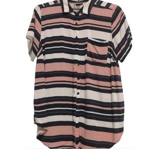 Torrid Pink & Purple Striped Button Down - size 1